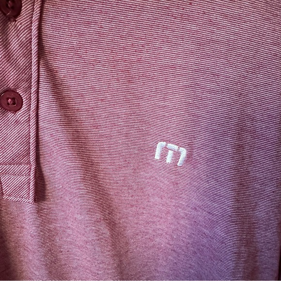 Travis Mathew Polo Golf Shirt Red and White Stripe Size XL - Picture 4 of 5